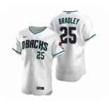 Men's Arizona Diamondbacks #25 Archie Bradley Nike White Teal Authentic 2020 Alternate Jersey