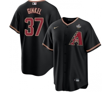 Men's Arizona Diamondbacks #37 Kevin Ginkel Black 2023 World Series Cool Base Stitched Baseball Jersey