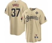 Men's Arizona Diamondbacks #37 Kevin Ginkel Gold 2023 World Series City Connect Cool Base Stitched Baseball Jersey