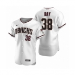 Men's Arizona Diamondbacks #38 Robbie Ray Nike White Crimson Authentic 2020 Home Jersey