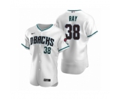 Men's Arizona Diamondbacks #38 Robbie Ray Nike White Teal Authentic 2020 Alternate Jersey