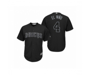 Men's Arizona Diamondbacks #4 Ketel Marte El Nino Black 2019 Players Weekend Replica Jersey