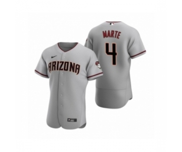 Men's Arizona Diamondbacks #4 Ketel Marte Nike Gray Authentic 2020 Road Jersey