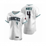 Men's Arizona Diamondbacks #4 Ketel Marte Nike White Teal Authentic 2020 Alternate Jersey