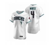 Men's Arizona Diamondbacks #4 Ketel Marte Nike White Teal Authentic 2020 Alternate Jersey