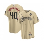 Men's Arizona Diamondbacks #40 Madison Bumgarner Gold 2023 World Series City Connect Cool Base Stitched Baseball Jersey