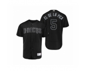 Men's Arizona Diamondbacks #5 Eduardo Escobar El De La Pica Black 2019 Players' Weekend Authentic Jersey