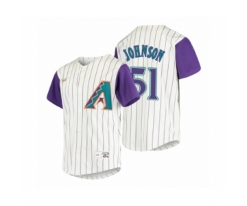 Men's Arizona Diamondbacks #51 Randy Johnson Nike Cream 2020 Cooperstown Collection Alternate Jersey