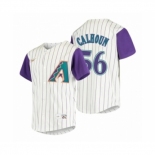 Men's Arizona Diamondbacks #56 Kole Calhoun Nike Cream 2020 Cooperstown Collection Alternate Jersey