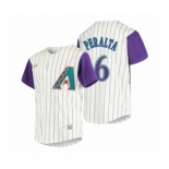 Men's Arizona Diamondbacks #6 David Peralta Nike Cream 2020 Cooperstown Collection Alternate Jersey