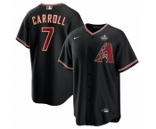 Men's Arizona Diamondbacks #7 Corbin Carroll Black 2023 World Series Cool Base Stitched Baseball Jersey