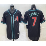 Men's Arizona Diamondbacks #7 Corbin Carroll Black 2024 Stitched Cool Base Nike Jersey