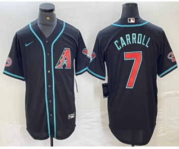 Men's Arizona Diamondbacks #7 Corbin Carroll Black 2024 Stitched Cool Base Nike Jersey