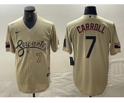 Men's Arizona Diamondbacks #7 Corbin Carroll Number 2021 Gold City Connect Cool Base Stitched Jersey