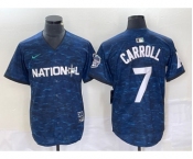 Men's Arizona Diamondbacks #7 Corbin Carroll Royal 2023 All Star Cool Base Stitched Baseball Jersey