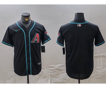 Men's Arizona Diamondbacks Blank Black Cool Base Limited Stitched Jersey