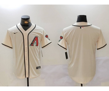 Men's Arizona Diamondbacks Blank Cream Cool Base Limited Stitched Jersey