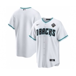 Men's Arizona Diamondbacks Blank White White 2023 World Series Cool Base Stitched Baseball Jersey