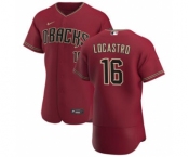 Men's Nike Arizona Diamondbacks #16 Tim Locastro Crimson Authentic Alternate Team Baseball Jersey