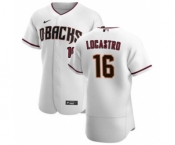 Men's Nike Arizona Diamondbacks #16 Tim Locastro White Crimson Authentic Home Team Baseball Jersey