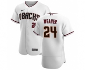 Men's Nike Arizona Diamondbacks #24 Luke Weaver White Crimson Authentic Home Team Baseball Jersey