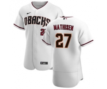 Men's Nike Arizona Diamondbacks #27 Wyatt Mathisen White Crimson Authentic Home Team Baseball Jersey