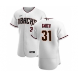 Men's Nike Arizona Diamondbacks #31 Caleb Smith White Crimson Authentic Home Team Baseball Jersey