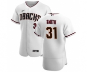 Men's Nike Arizona Diamondbacks #31 Caleb Smith White Crimson Authentic Home Team Baseball Jersey