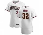 Men's Nike Arizona Diamondbacks #32 Kevin Cron White Crimson Authentic Home Team Baseball Jersey