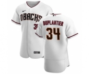 Men's Nike Arizona Diamondbacks #34 Jon Duplantier White Crimson Authentic Home Team Baseball Jersey