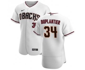 Men's Nike Arizona Diamondbacks #34 Jon Duplantier White Crimson Authentic Home Team Baseball Jersey