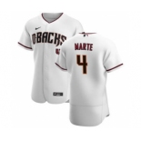 Men's Nike Arizona Diamondbacks #4 Ketel Marte White Crimson Authentic Home Team Baseball Jersey