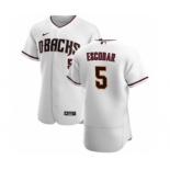 Men's Nike Arizona Diamondbacks #5 Eduardo Escobar White Crimson Authentic Home Team Baseball Jersey