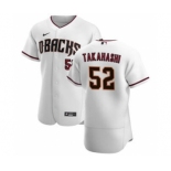 Men's Nike Arizona Diamondbacks #52 Bo Takahashi White Crimson Authentic Home Team Baseball Jersey