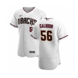 Men's Nike Arizona Diamondbacks #56 Kole Calhoun White Crimson Authentic Home Team Baseball Jersey