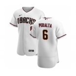 Men's Nike Arizona Diamondbacks #6 David Peralta White Crimson Authentic Home Team Baseball Jersey