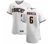 Men's Nike Arizona Diamondbacks #6 David Peralta White Crimson Authentic Home Team Baseball Jersey