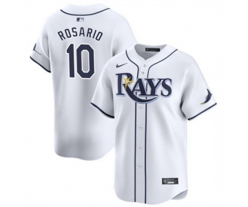 Men Tampa Bay Rays 1#0 Amed Rosario White Home Limited Stitched Baseball Jersey