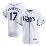 Men Tampa Bay Rays #17 Isaac Paredes White Home Limited Stitched Baseball Jersey