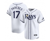 Men Tampa Bay Rays #17 Isaac Paredes White Home Limited Stitched Baseball Jersey