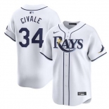 Men Tampa Bay Rays #34 Aron Civale White Home Limited Stitched Baseball Jersey