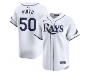 Men Tampa Bay Rays #50 Rene Pinto White Home Limited Stitched Baseball Jersey