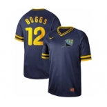 Men's Nike Rays #12 Wade Boggs Navy Cooperstown Collection Stitched Baseball Jersey