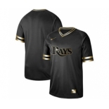 Men's Nike Rays Blank Black Gold Stitched Baseball Jersey