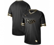 Men's Nike Rays Blank Black Gold Stitched Baseball Jersey