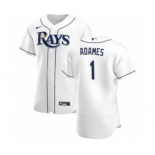 Men's Nike Tampa Bay Rays #1 Willy Adames White Home 2020 Authentic Player Baseball Jersey