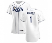 Men's Nike Tampa Bay Rays #1 Willy Adames White Home 2020 Authentic Player Baseball Jersey