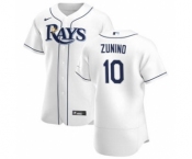 Men's Nike Tampa Bay Rays #10 Mike Zunino White Home 2020 Authentic Player Baseball Jersey