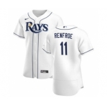 Men's Nike Tampa Bay Rays #11 Hunter Renfroe White Home 2020 Authentic Player Baseball Jersey