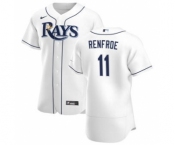 Men's Nike Tampa Bay Rays #11 Hunter Renfroe White Home 2020 Authentic Player Baseball Jersey